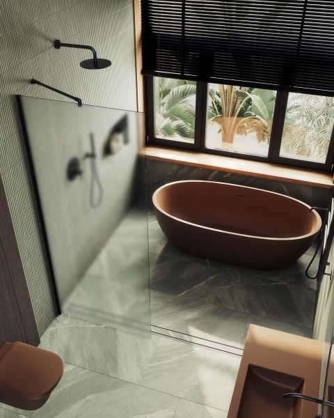 Душевая перегородка MaybahGlass MGD-700-6ш 79см чёрный